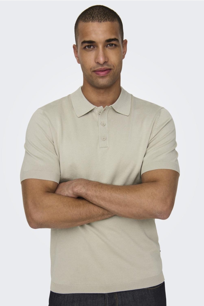 ONSWYLER LIFE REG 14 SS POLO KNIT N 22022219 Silver Lining
